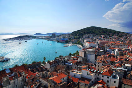 Croatia - Split Postcard of city and Marjan Hill